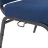 Indigo Fabric, Silver Vein Steel Frame, 20.5″ Wide Church Chair by Chivari,