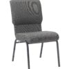 Black Fabric, Black Steel Frame, 20.5″ Wide Church Chair by Chivari, Cut Away Back CH20BB-ZF-T