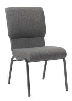 Black Fabric, Black Steel Frame, 20.5″ Wide Church Chair by Chivari, Cut Away Back CH20BB-ZF-T