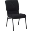 Black Fabric, Black Steel Frame, 20.5″ Wide Church Chair by Chivari, Cut Away Back Church Chair CH20BB-ZF-T