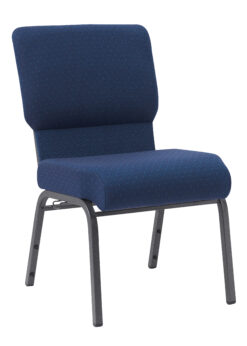 Indigo Fabric, Silver Vein Steel Frame, 20.5" Wide Church Chair by Chivari CH20IMSV-ZF-T