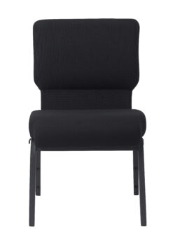 Black Fabric, Black Steel Frame, 20.5" Wide Cut Away and Back Church Chair CH20BB-ZF-T