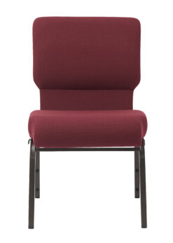 Maroon Fabric, Gold Vein Steel Frame, 20.5″ Wide Cut Away Church Chair by Chivari CH20MGV-ZF-T