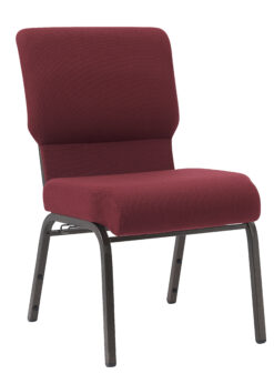 Maroon Fabric, Gold Vein Steel Frame, 20.5″ Wide Cut Away Church Chair by Chivari CH20MGV-ZF-T