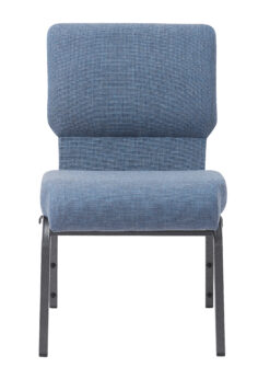 Light Blue Fabric, Silver Vein Steel Frame, 20.5″ Wide Church Chair by Chivari CH20LBLSV-ZF-T