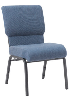 Light Blue Fabric, Silver Vein Steel Frame, 20.5″ Wide Church Chair by Chivari CH20LBLSV-ZF-T