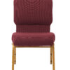 Maroon Fabric, Gold Steel Frame, 20.5″ Wide Cut Away Church Chair by Chivari CH20MG-ZF-T