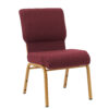 Maroon Fabric, Gold Steel Frame, 20.5″ Wide Cut Away Church Chair by Chivari CH20MG-ZF-T