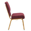 Maroon Fabric, Gold Steel Frame, 20.5″ Wide Cut Away Church Chair by Chivari CH20MG-ZF-T