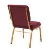 Maroon Fabric, Gold Steel Frame, 20.5″ Wide Cut Away Church Chair by Chivari CH20MG-ZF-T