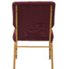 Maroon Fabric, Gold Steel Frame, 20.5″ Wide Church Chair by Chivari Cut Away CH20MG-ZF-T