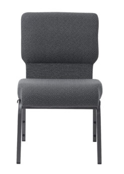 Dark Gray Fabric, Silver Vein Steel Frame, 20.5″ Wide Church Chair by Chivari CH20DGRSV-ZF-T