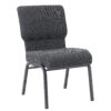 Dark Gray Fabric, Silver Vein Steel Frame, 20.5″ Wide Church Chair by Chivari CH20DGRSV-ZF-T