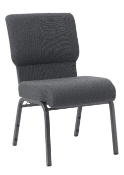 Dark Gray Fabric, Silver Vein Steel Frame, 20.5″ Wide Church Chair by Chivari CH20DGRSV-ZF-T