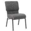 Black Fabric, Black Steel Frame, 20.5″ Wide Church Chair by Chivari CH20FBB-ZF-T