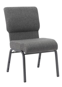 Black Fabric, Black Steel Frame, 20.5″ Wide Church Chair by Chivari CH20FBB-ZF-T