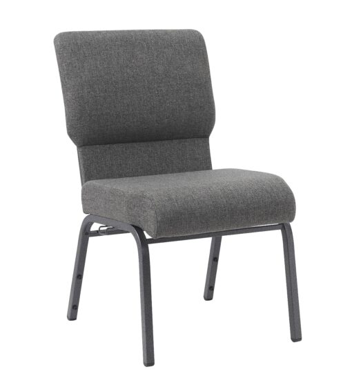 Black Fabric, Black Steel Frame, 20.5″ Wide Church Chair by Chivari CH20FBB-ZF-T