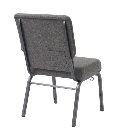 Black Fabric, Black Steel Frame, 20.5″ Wide Church Chair by Chivari CH20FBB-ZF-T