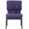 Purple Fabric, Gold Vein Steel Frame, 20.5″ Wide Church Chair by Chivari CH20PUGV-ZF-T