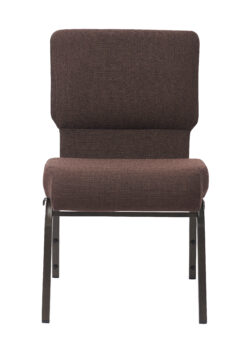 Espresso Fabric, Gold Vein Steel Frame, 20.5″ Wide Church Chair by Chivari CH20EGV-ZF-T