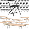 120 Black Poly Folding Chairs + Hanging Cart Combo PACK100CFPB-CX-T-TPLYRT9630M