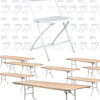 100 White Poly Folding Chairs + 10 Rectangular Plywood Banquet Tables PACK100CFPW-CX-T-TPLYRT9630M-1