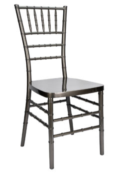 Metallic Silver Onyx Resin Steel Skeleton Chiavari Chair by Chivari CCRMG-STEEL-AX-T