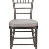 Metallic Silver Onyx Resin Steel Skeleton Chiavari Chair by Chivari CCRMG-STEEL-AX-T