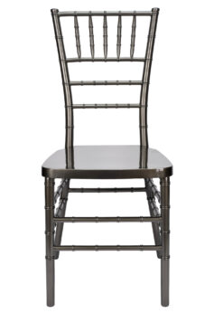 Metallic Silver Onyx Resin Steel Skeleton Chiavari Chair by Chivari CCRMG-STEEL-AX-T