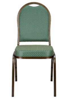 Green Patterned Fabric Gold Steel Frame Dome Banquet Chair CQDFGR-ZF-T