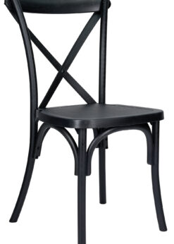 Black Resin Steel Skeleton Cross Back Chair CXRB-STEEL-CX-T