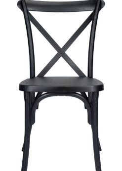 Black Resin Steel Skeleton Cross Back Chair CXRB-STEEL-CX-T