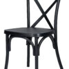 Black Resin Steel Skeleton Cross Back Chair CXRB-STEEL-CX-T