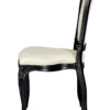 Black Resin Royal Chair, Ivory Vinyl Seat, Ivory Vinyl Tufted Back CRRBIT-ZG-T