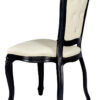 Black Resin Royal Chair, Ivory Vinyl Seat, Ivory Vinyl Tufted Back CRRBIT-ZG-T