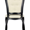 Black Resin Royal Chair, Ivory Vinyl Seat, Ivory Vinyl Tufted Back CRRBIT-ZG-T