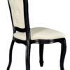 Black Resin Royal Chair, Ivory Vinyl Seat, Ivory Vinyl Tufted Back CRRBIT-ZG-T