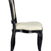 Black Resin Royal Chair, Ivory Vinyl Seat, Ivory Vinyl Tufted Back CRRBIT-ZG-T