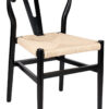 Black Wood Wishbone Chair with Natural Rope Seat CWHWBN-ZG-T