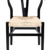 Black Wood Wishbone Chair with Natural Rope Seat CWHWBN-ZG-T