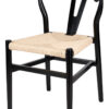 Black Wood Wishbone Chair with Natural Rope Seat CWHWBN-ZG-T