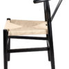 Black Wood Wishbone Chair with Natural Rope Seat CWHWBN-ZG-T