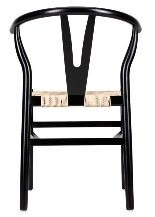 Black Wood Wishbone Chair with Natural Rope Seat CWHWBN-ZG-T