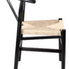 Black Wood Wishbone Chair with Natural Rope Seat CWHWBN-ZG-T