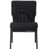 Black Fabric, Black Steel Frame, 20.5″ Wide Church Chair by Chivari CH20FBB-ZF-T