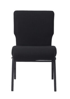 Black Fabric, Black Steel Frame, 20.5″ Wide Church Chair by Chivari CH20FBB-ZF-T