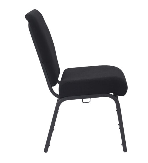 Black Fabric, Black Steel Frame, 20.5″ Wide Church Chair by Chivari CH20FBB-ZF-T