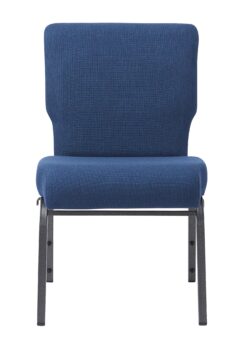 Indigo Fabric, Silver Vein Steel Frame, 20.5″ Wide Church Chair by Chivari CH20FISV-ZF-T