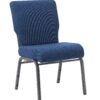 Indigo Fabric, Silver Vein Steel Frame, 20.5″ Wide Church Chair by Chivari CH20FISV-ZF-T