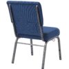 Indigo Fabric, Silver Vein Steel Frame, 20.5″ Wide Church Chair by Chivari CH20FISV-ZF-T